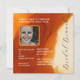Invitación Moderna ducha de Naranja quemada por tinta
