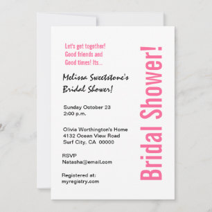 Invitación Moderna ducha de novia Black White Zebra