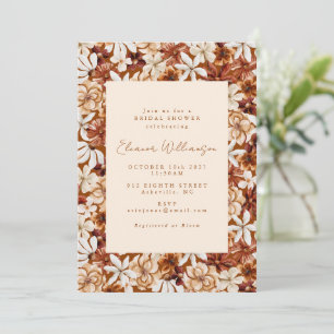 Invitación Moderna ducha de novia Boho Terracotta Wildflowers