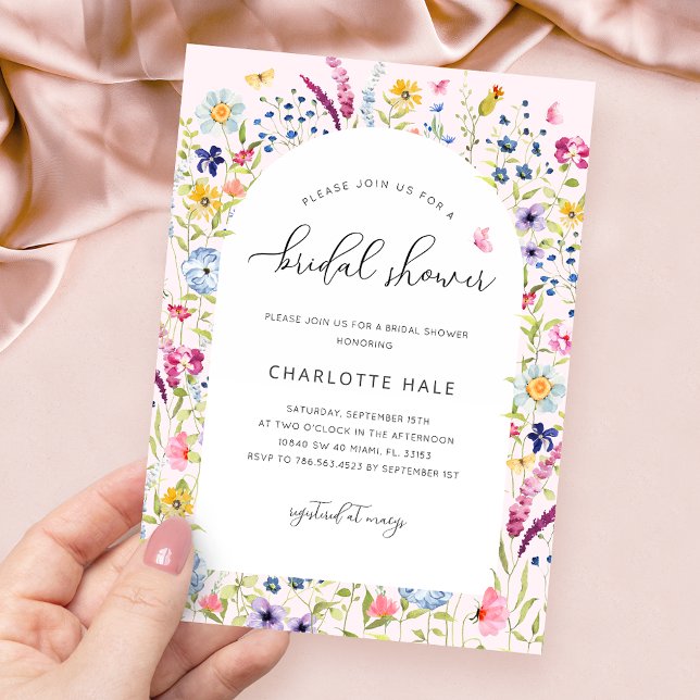 Invitación Moderna ducha de novia botánica floral (Subido por el creador)