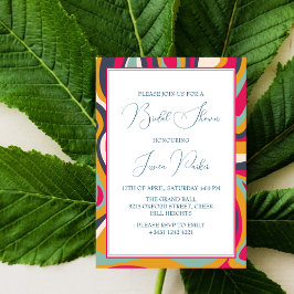 Invitación Moderna ducha de novia clásica de mármol