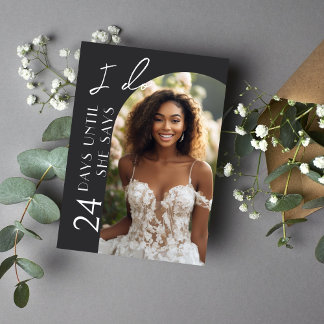 Invitación Moderna ducha de novia con fotografía en arco Mini