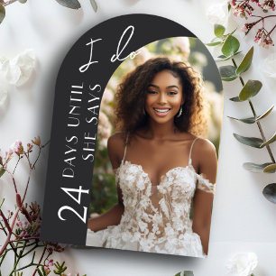 Invitación Moderna ducha de novia con fotografía en arco Mini