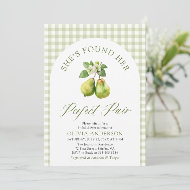 Invitación Moderna ducha de novia con un par perfecto de Ging (Anverso de pie)