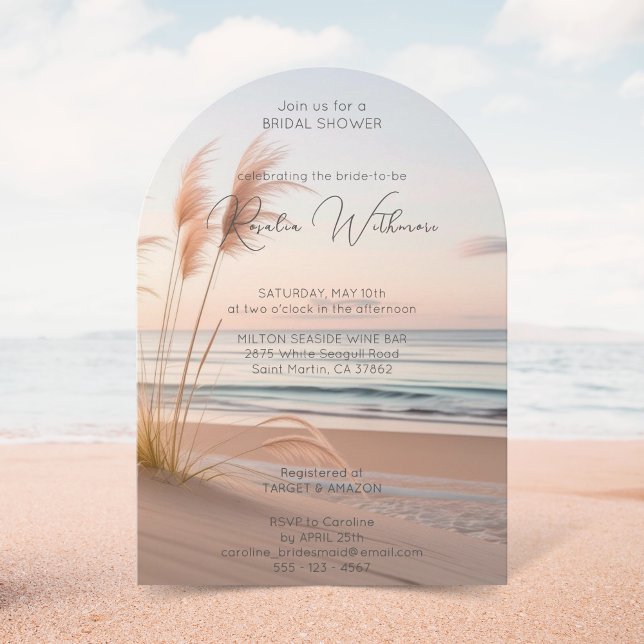 Invitación moderna ducha de novia costera en la playa (Subido por el creador)