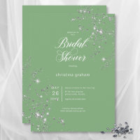 Moderna ducha de novia de diamantes de Glam Verde 