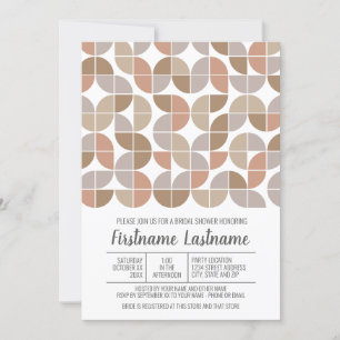 Invitación Moderna ducha de novia de mediados de siglo Colore