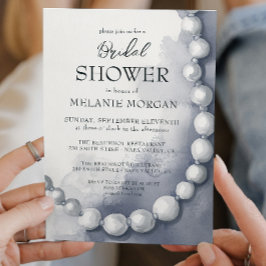 Invitación Moderna ducha de novia de Perlas Blancas