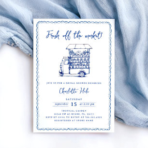 Invitación Moderna ducha de novia en el mercado