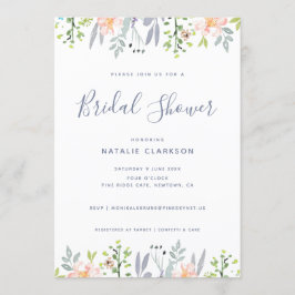 Invitación Moderna ducha de novia floral