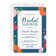 Moderna ducha de novia floral editable