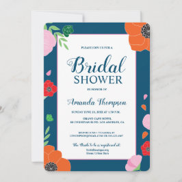 Invitación Moderna ducha de novia floral editable