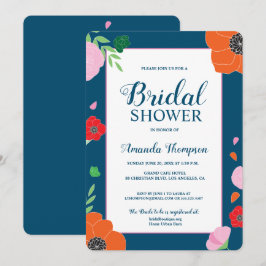 Invitación Moderna ducha de novia floral editable
