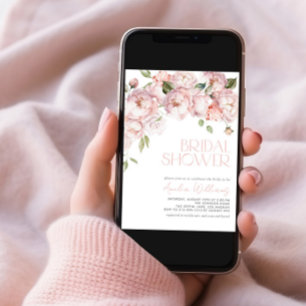 Invitación Moderna ducha de novia floral rosa Rubor