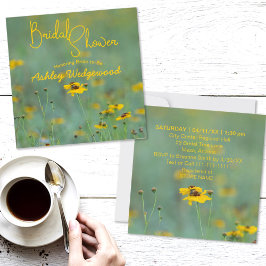 Invitación Moderna ducha de novia foto de flores silvestres a