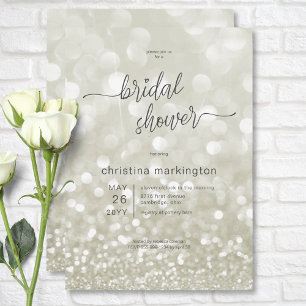 Invitación Moderna ducha de novia glamourosa Purpurina de oro