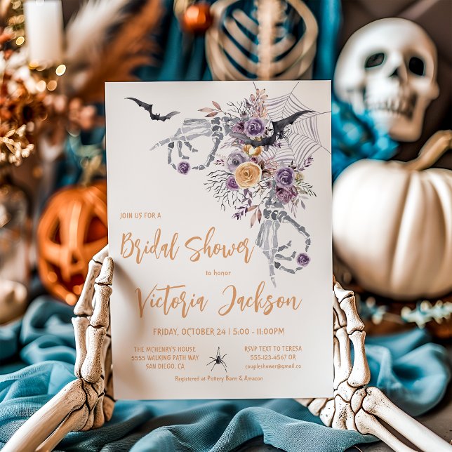 Invitación Moderna ducha de novia gótica en Halloween (Subido por el creador)