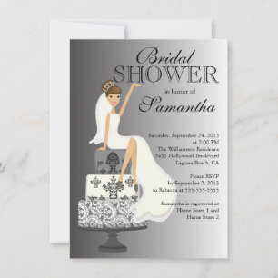 Invitación Moderna ducha de novia gris