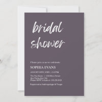 Moderna ducha de novia gris de grafito Minimalista