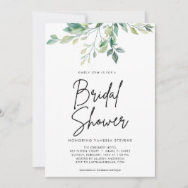 Invitación Moderna ducha de novia manuscrita negra