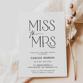 Invitación Moderna ducha de novia Minimalista