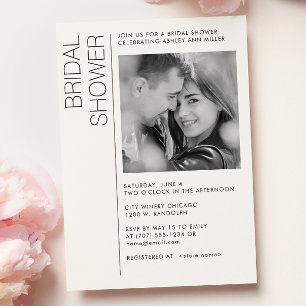 Invitación Moderna ducha de novia Minimalista foto de B&W