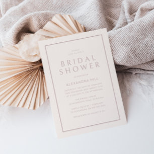 Invitación Moderna ducha de novia minimalista Rubor Elegant