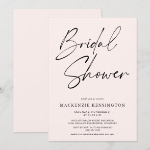 Invitación Moderna ducha de novia Minimalista Rubor rosa