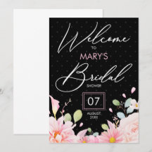 Moderna ducha de novia negra rosa invitada fiesta 