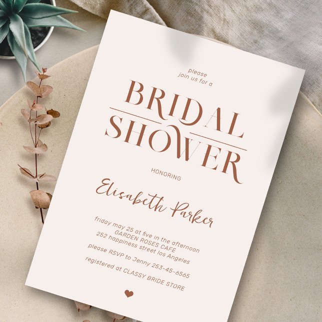 Invitación Moderna ducha de novia neutra mínima (Subido por el creador)