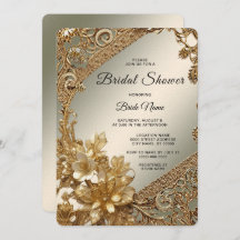 Moderna ducha de novia ornada dorada