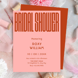 Invitación Moderna ducha de novia retro