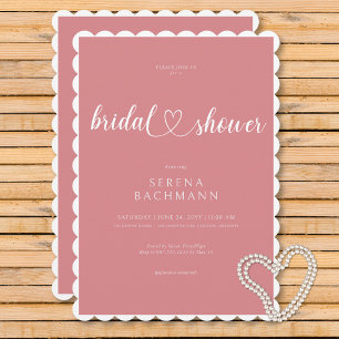 Invitación Moderna ducha de novia romántica mínima rosa