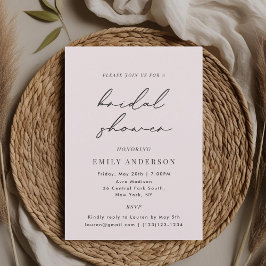 Invitación Moderna ducha de novia rosa