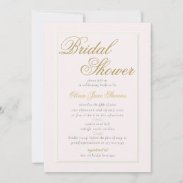 Invitación Moderna ducha de novia Rubor Classic Triple Frame
