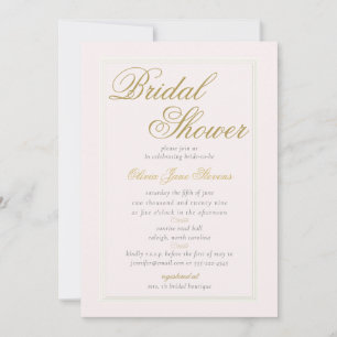 Invitación Moderna ducha de novia Rubor Classic Triple Frame