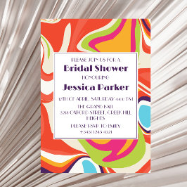 Invitación Moderna ducha de novia única de mármol líquido