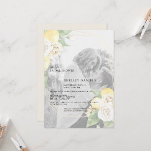 Invitación Moderna ducha de novia virtual con foto silenciada