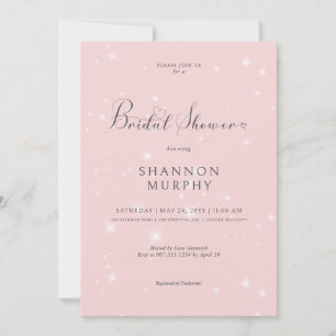 Invitación Moderna ducha de novias con espuma rosa mínima
