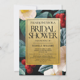 Invitación Moderna ducha de novias con flores de cerezo de or