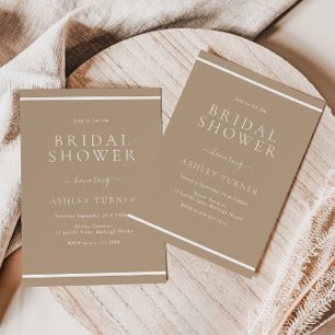 Invitación Moderna ducha de novias en la frontera blanca Pale