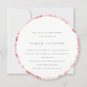 Invitación Moderna ducha de novias en Rubor Paisley Typograph