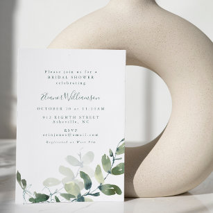 Invitación Moderna ducha de novias Eucalyptus Boho Botanical