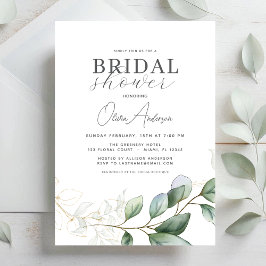 Invitación Moderna ducha de novias Eucalyptus Boho Botanical