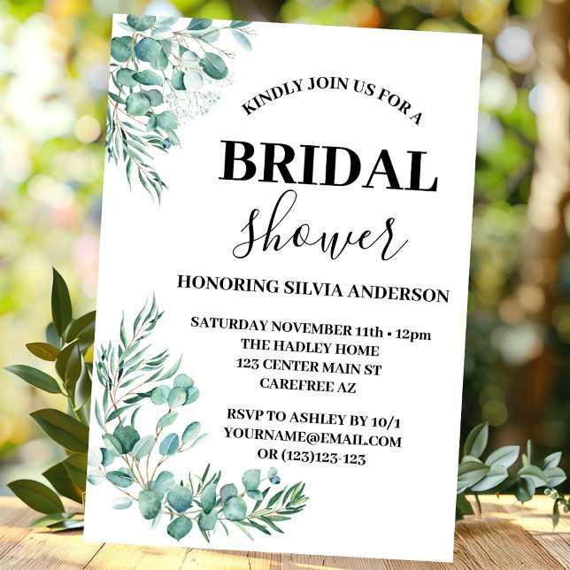 Invitación Moderna ducha de novias Eucalyptus Boho Botanical (Subido por el creador)