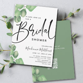 Invitación Moderna ducha de novias Eucalyptus Botánico Elegan