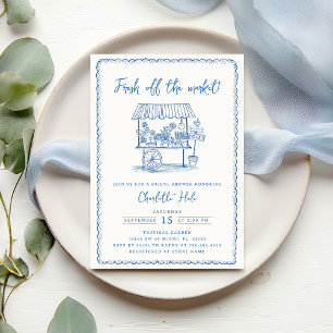 Invitación Moderna ducha de novias fuera del mercado para agr