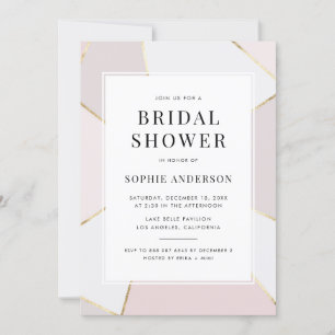 Invitación Moderna ducha de novias geométrica Rubor y Relieve