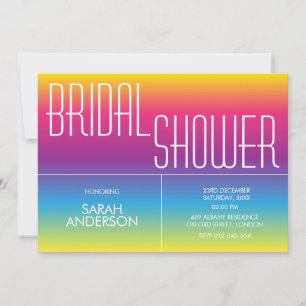 Invitación Moderna ducha de novias gradiente arcoiris
