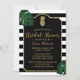 Invitación Moderna ducha de novias hawaiana con piña tropical
